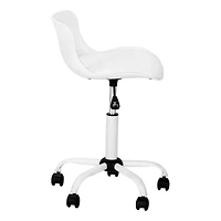 Monarch Specialties Chaise De Bureau, Hauteur Ajustable, Pivotant, Ergonomique, Bureau, Travail, Juvénile, Métal, Pu D'aspect Cuir, Blanc, Contemporain, Moderne