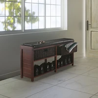 Banc avec siège de coussin et paniers Colin de Winsome - 40438
