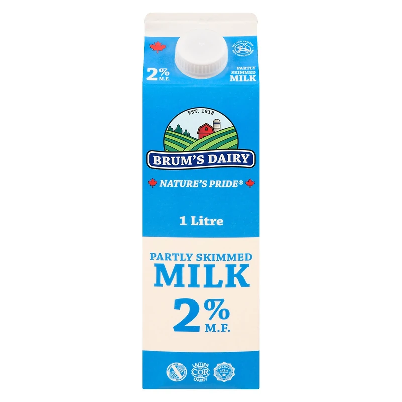 Brum's 2% M.F Partly Skimmed Milk.