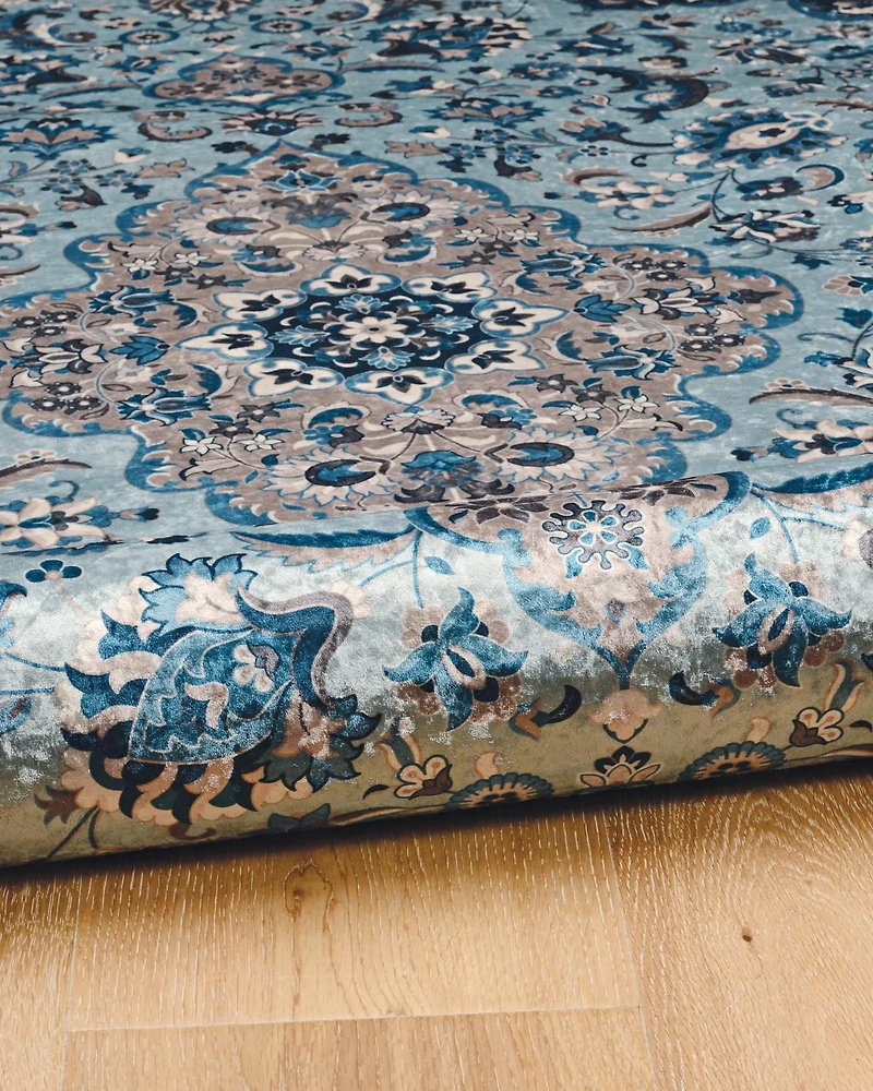 Emerald Paulson Cream & Blue 5' x 7' Area Rug