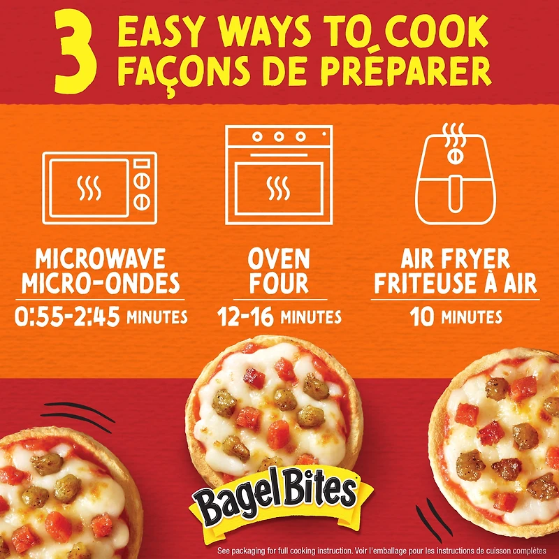 Bagel Bites Cheese, Sausage & Pepperoni Frozen Pizza Snacks, 40 ct Box, 882g