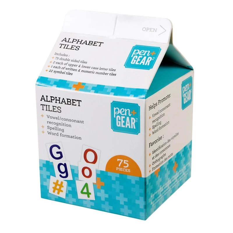Tuiles d'apprentissage de l'alphabet Pen + Gear 75CT Carreaux de lettre Pen + Gear