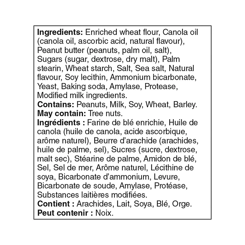 Mini craquelins sandwichs beurre d’arachide Great Value 180 g