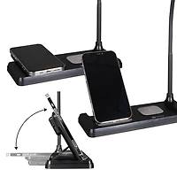 Lampe de bureau à DEL OttLite avec station de charge multiple, noir Lampe de bureau à DEL