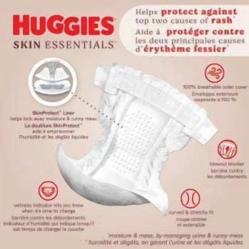 Huggies Skin Essentials Baby Diapers, Size NB-6, 84-42 Count, Size  NB-6 | 84-42 Count