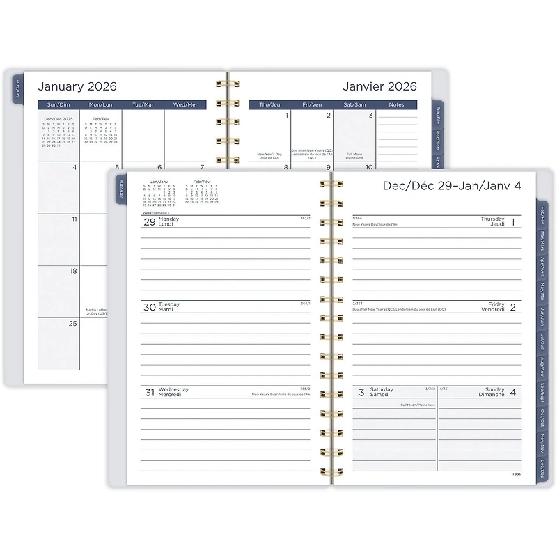 Agenda hebdomadaire Mead® Retro Blue 2026 Agenda