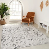 Rug Branch Atlas Fractal Indoor Area Rug, Beige Grey, Modern - Living Room, Bedroom, Dining Room, and Kitchen