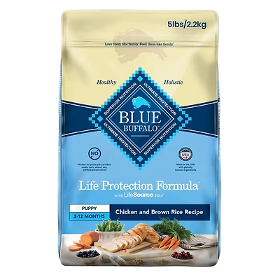 BLUE Life Protection Formula recette poulet et riz brun pour chiots 2,2kg