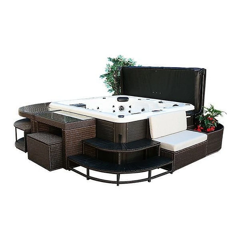 Canadian Spa Co. Jardinière Droite - Mobilier Entourant pour Spa Carré