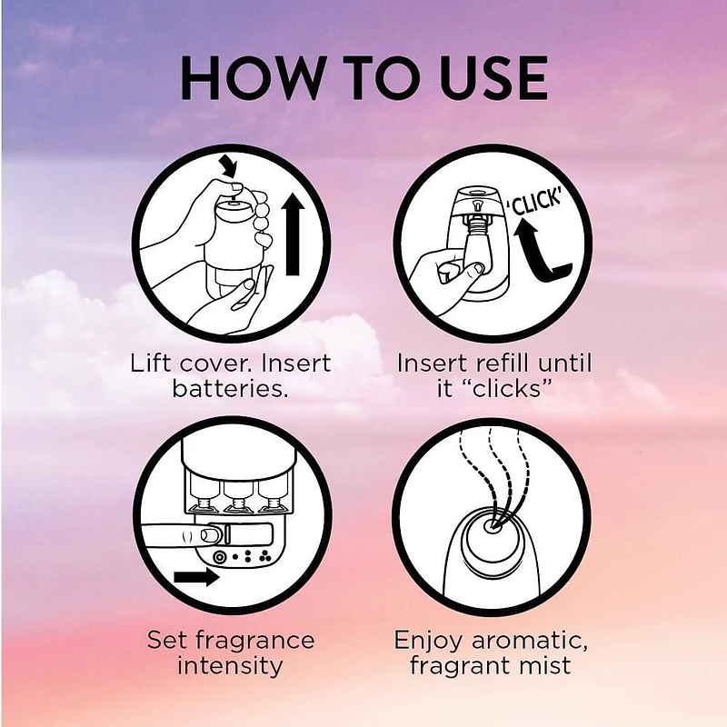 Recharge de diffuseur d'huile parfumée Air Wick Essential Mist, bonheur, 1 unité, assainisseur d'air