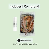 Rouleau d’emballage sous vide extensible FoodSaver de 27,9 cm x 4,89 m (11 po x 16 pi), 1 unité 1 unité