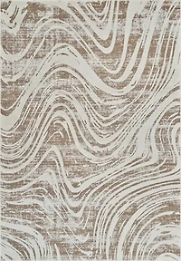 Tapis d'interieur abstrait Rug Branch Nomad, beige marron, cotier - Salon, chambre, salle a manger et cuisine