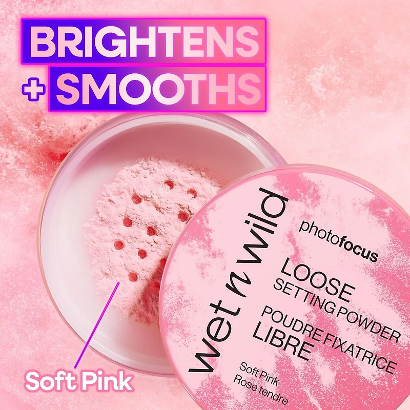 Photo Focus Loose Setting Powder - Soft Pink, Radiant setting powder