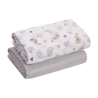 George Baby Muslin Swaddling Blankets, 2-Pack, organic cotton