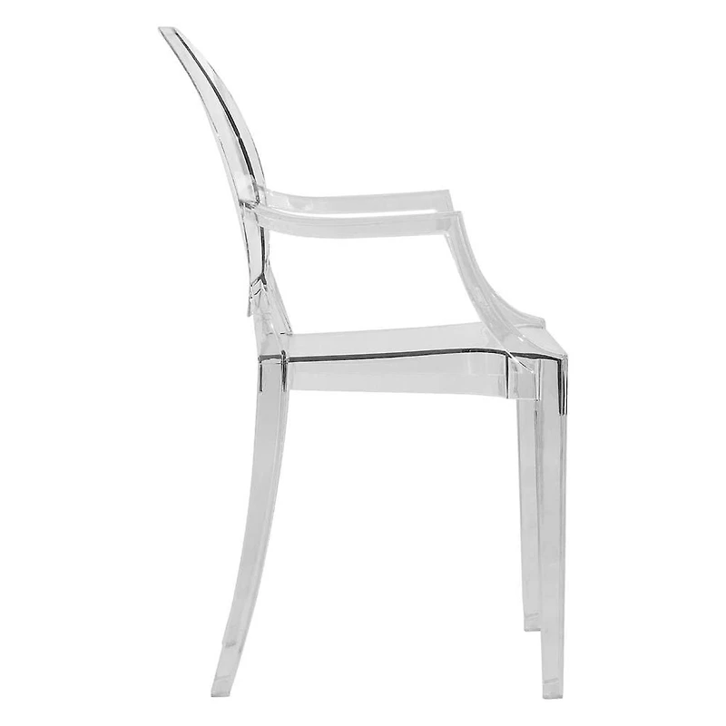 Heavenly Collections Modern Acrylic Dining Armchair, Set of 2, Clear, Ghost Style