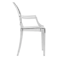Heavenly Collections Modern Acrylic Dining Armchair, Set of 2, Clear, Ghost Style