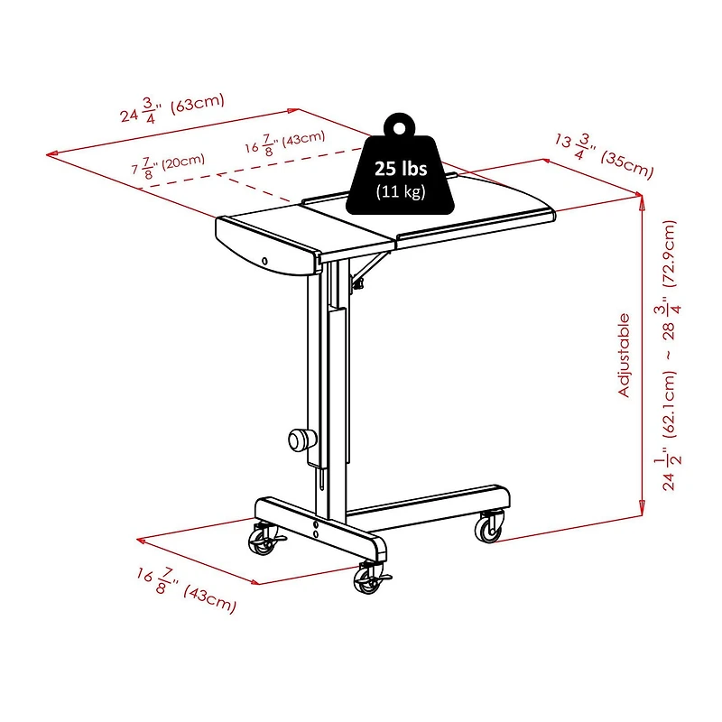 Olson adjustable laptop cart /table