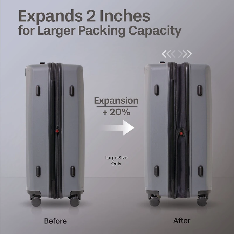 5-Piece Hardside Luggage Set: 28" Spinner Suitcase, 20" Carry-On & 3 Packing Cubes