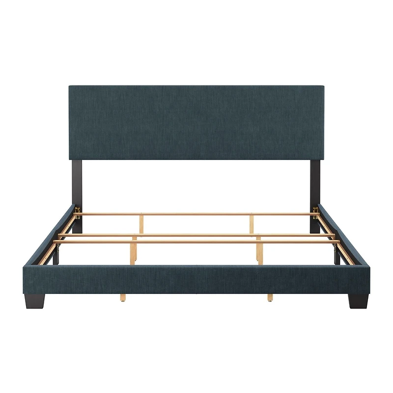 Cadre de lit king size rembourré moderne CorLiving Celeste pour adulte avec tête de lit, sommier requis