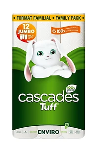 Papier essuie-tout Cascades Tuff Enviro, 12 rouleaux, 105 feuilles, 2 plis
