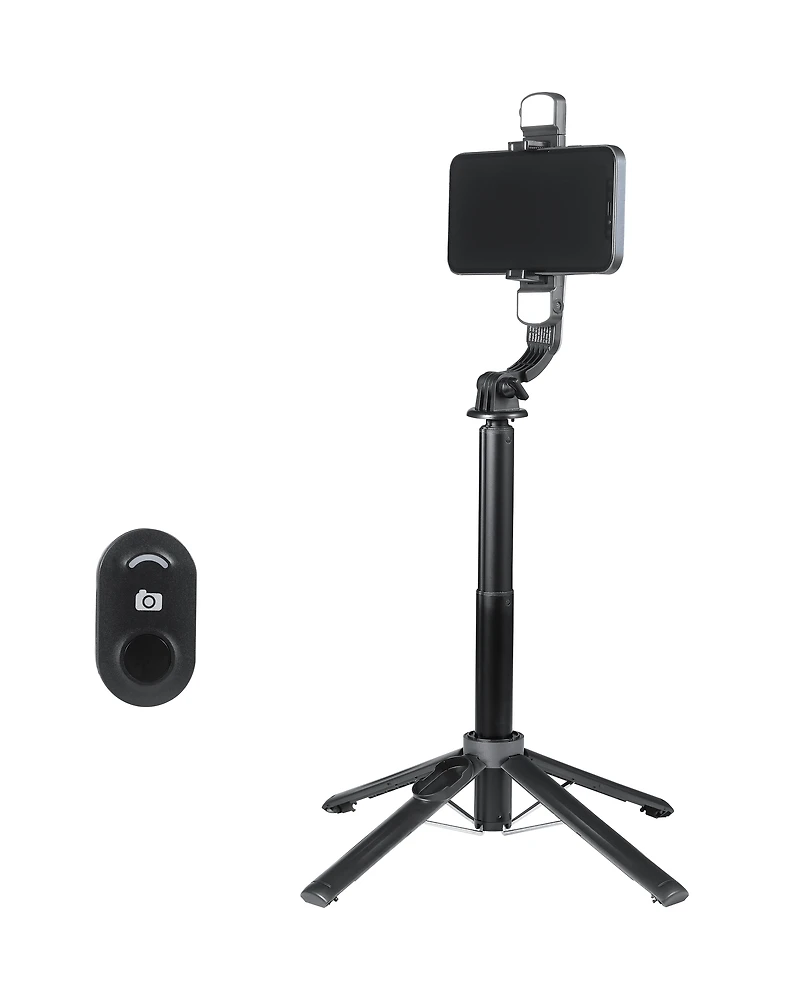 LED Lights Selfie Stick Quad Tripod, Wireless Dual LED Lights