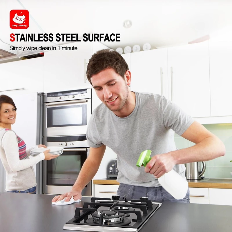 GASLAND Chef GH30BF Cuisinière à Gaz à 2 Brûleurs, Gaz Naturel Convertible 12 Pouces Ng/gpl, Table de Cuisson au Propane, Cuisinière à Gaz à Double Brûleur