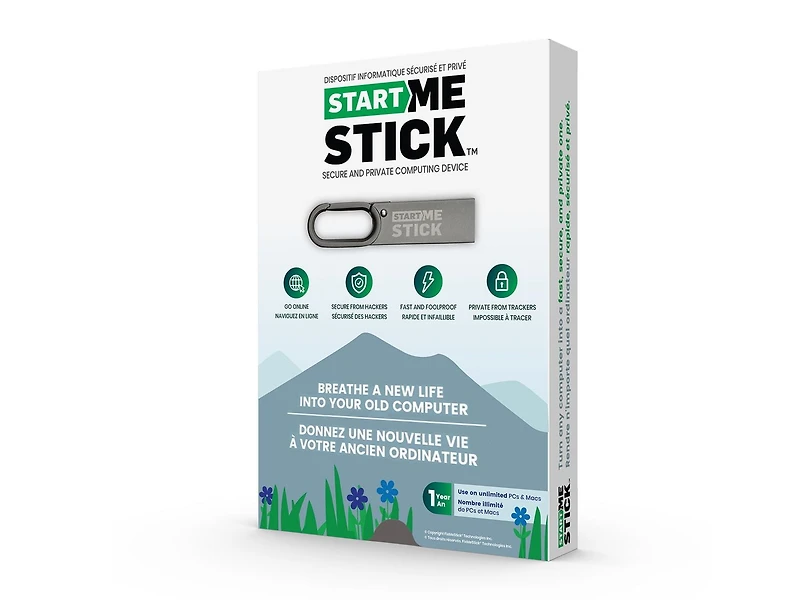 StartMeStick Revive les vieux ordinateurs, système d'exploitation plug-in, utilisation illimitée sur PC et Mac illimités pendant 1 an