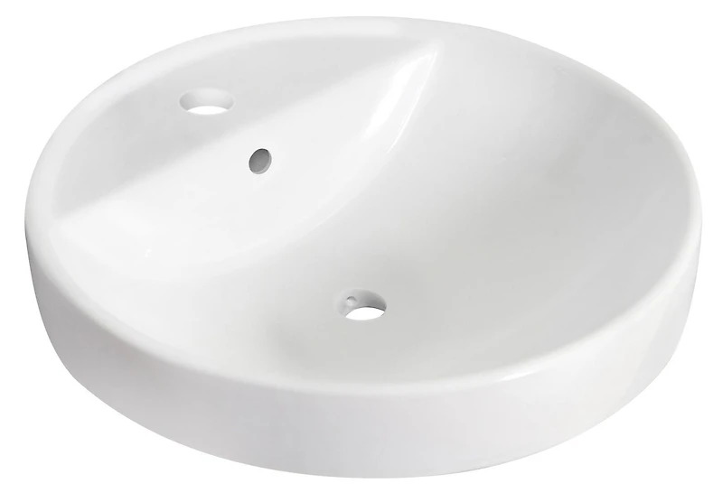 American Imaginations AI-34030 18.25 pouces W Drop dans le récipient blanc pour le perçage central de 1 trou
