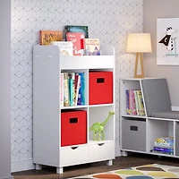 Maison RiverRidge®Meuble de rangement pour enfant avec casiers et range-livres, blanc avec bacs 2 pièces