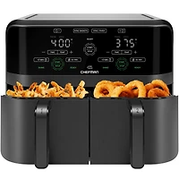 Friteuse à air chaud numérique Chefman 5,5 L à deux paniers -  Deux paniers antiadhésifs indépendants de 2,75 L - Noir