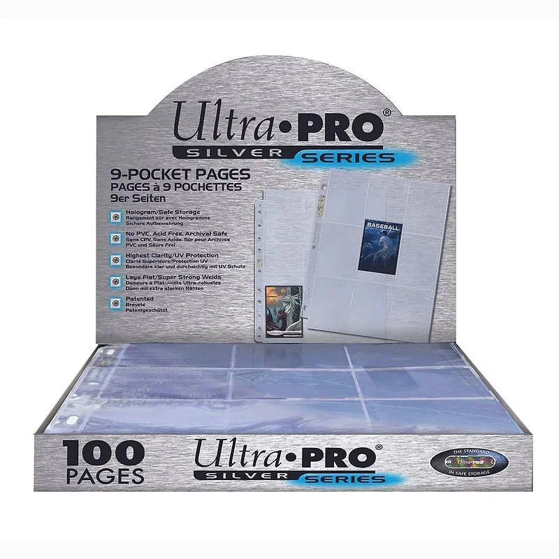 Ultra PRO Silver Series 9-Pocket Pages (100ct) for Standard Size Cards