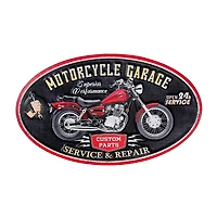 IH Casa Decor Garage De Moto En Métal Ovale En Relief