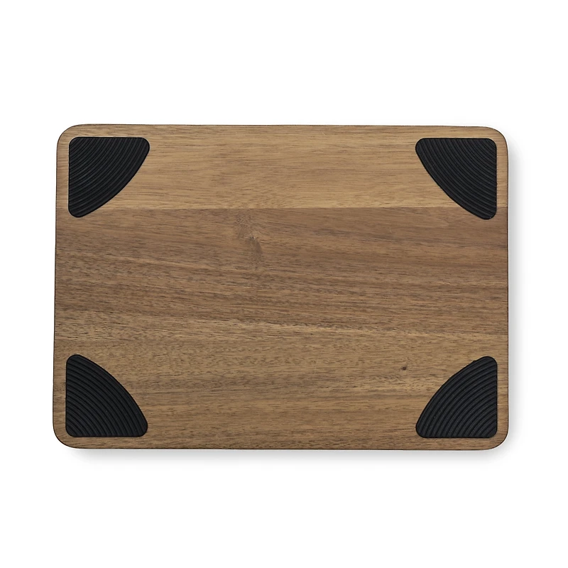 Thyme & Table Medium 10"x14" Acacia Wood Cutting Board with Triangle Shaped Anti-Slip Grips