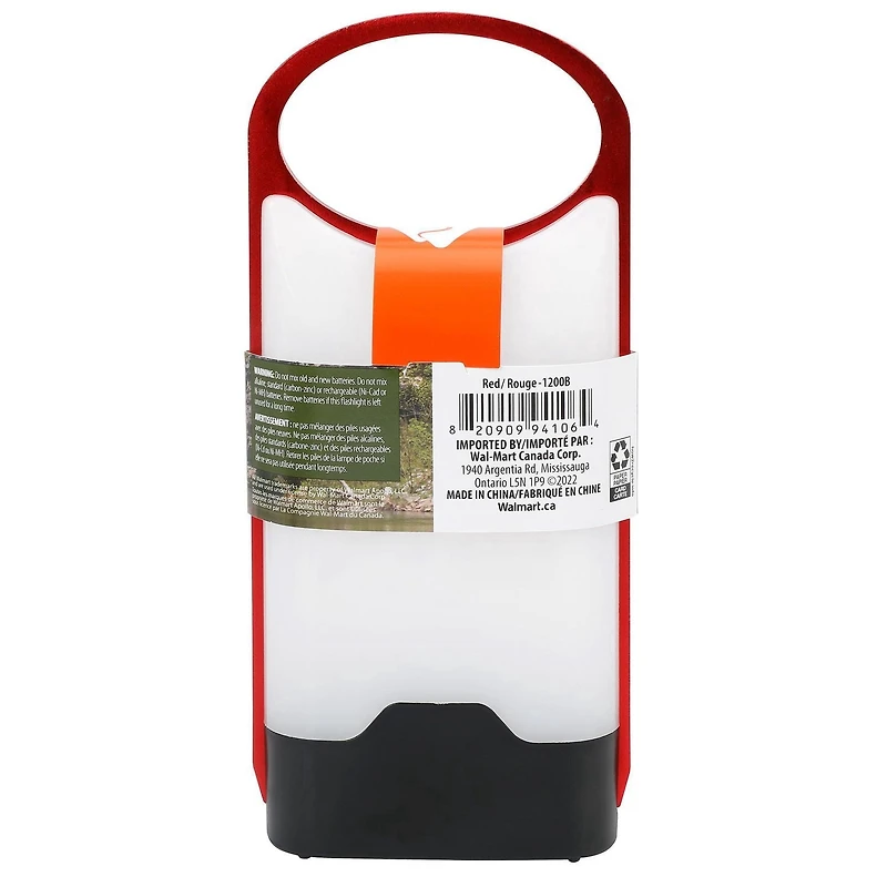 Ozark Trail Lanternes à piles à cadre mince en aluminium à DEL de 160 lumens rouge