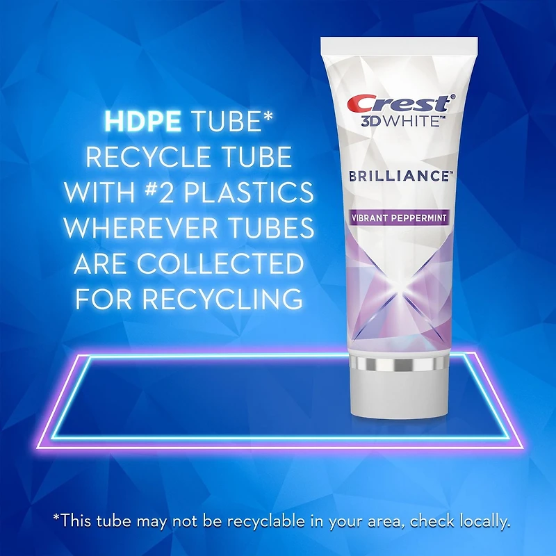 Dentifrice Crest 3D White Brillance, Menthe poivrée pétillante 85ML