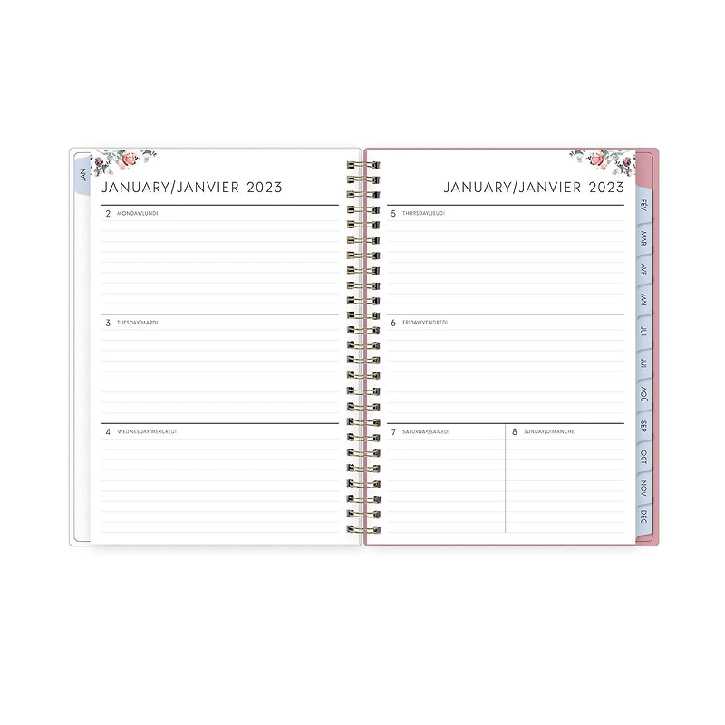 Agenda hebdomadaire/mensuel 2023, 5,875 po x 8,625 po, Blue Sky, Jessie Blue