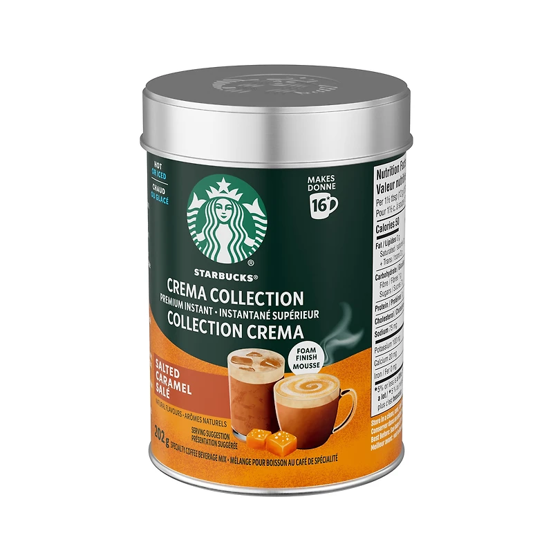 Starbucks Collection Crema, caramel salé, instantané supérieur, chaud ou glacé