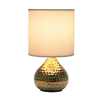 Simple Designs Hammered Gold Drip Mini Table Lamp