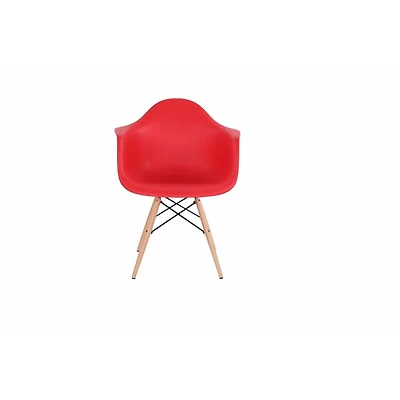 Nicer Furniture Red Wooden Legs Eames Dar Chair