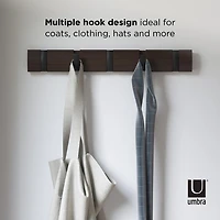 Umbra Flip Wall Mounted Coat Rack,Black/Walnut