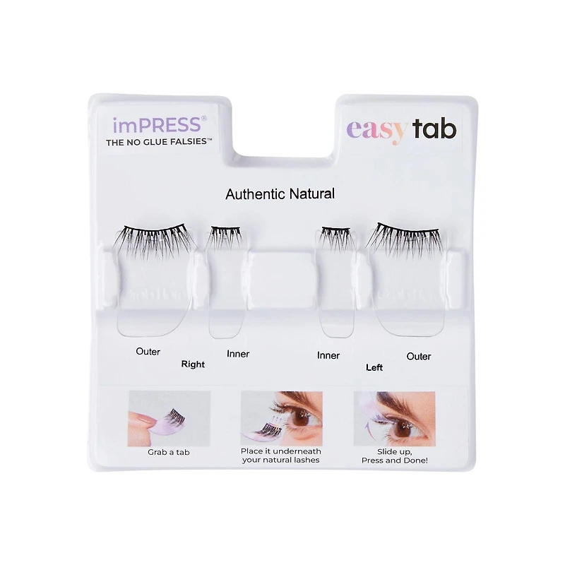 KISS imPRESS Faux cils à pression - languettes simples - noir - Naturel authentique KISS Faux cils imPRESS