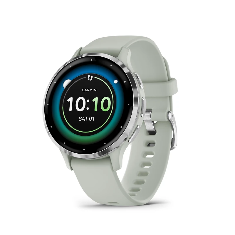 Montre intelligente GPS et tracker d'activité Garmin Venu 3S - Gris sauge