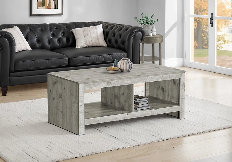 Monarch Specialties - Table De Salon, 44"L, Cocktail, Rectangulaire, Salon, Stratifié Gris Rustique, Transitionnel