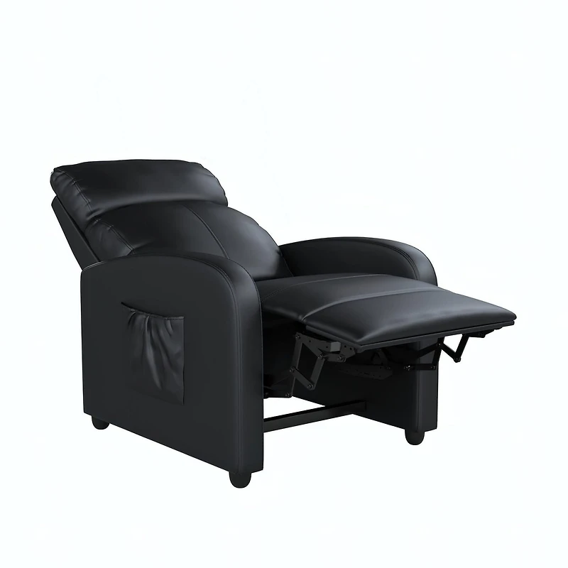DHP Harrison Pushback Recliner with Massage Backrest, Black Faux Leather