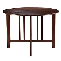 Alamo Double drop leaf round table in Walnut Finish - 94142