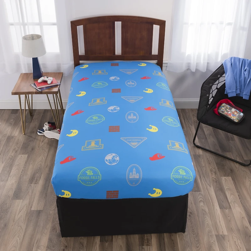 Super Mario "Caps Off" Twin Sheet Set