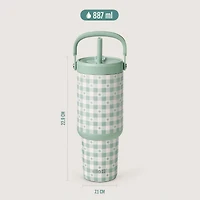 Ello Oasis Go Verre en acier inoxydable de 30 oz - pétales à carreaux