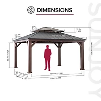 Sunjoy 13 pieds x 15 pieds Fenwick pavillon rigide