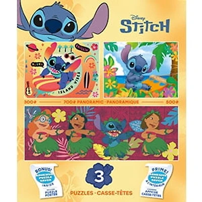 Ceaco Lilo and Stitch 3 In 1 Multipack Interlocking Jigsaw Puzzle for Adults Ages 14-99 Years