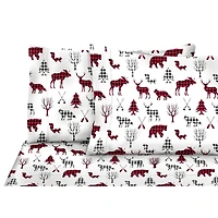 Safdie & Co. Flannel Sheet Set 4PC King Wildlife